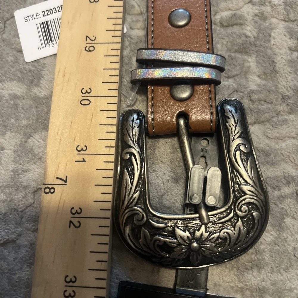 Western Brown Leather Belt  Girls Large 27